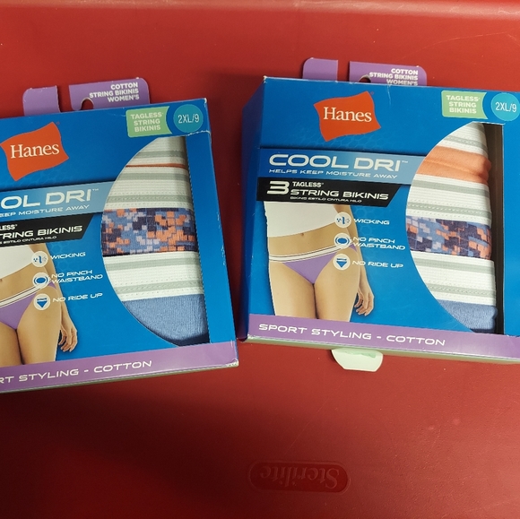 Hanes Intimates & Sleepwear Hanes Cool Dri String Bikini Lot Of 2